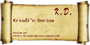 Krisán Dorina névjegykártya