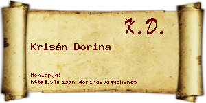 Krisán Dorina névjegykártya